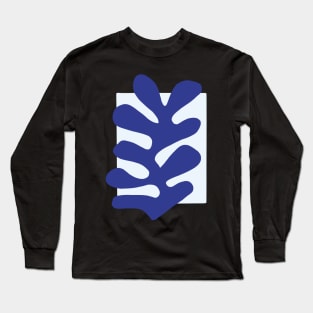 Blue Leaf Painting Long Sleeve T-Shirt